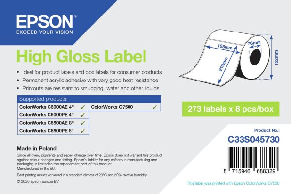 Epson Printer Label White  • C33S045730