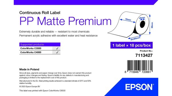 Epson Printer Label White  • 7113427