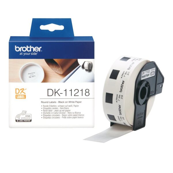 Brother Round Labels White • DK-11218