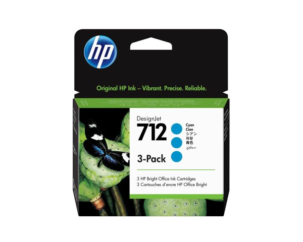 HP 712 3-Pack 29-ml Cyan  • 3ED77A