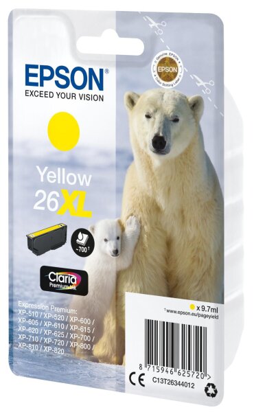 Epson 26XL ink cartridge yel • C13T26344012