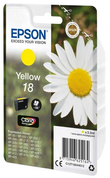 Epson 18 ink cartridge yellow • C13T18044022