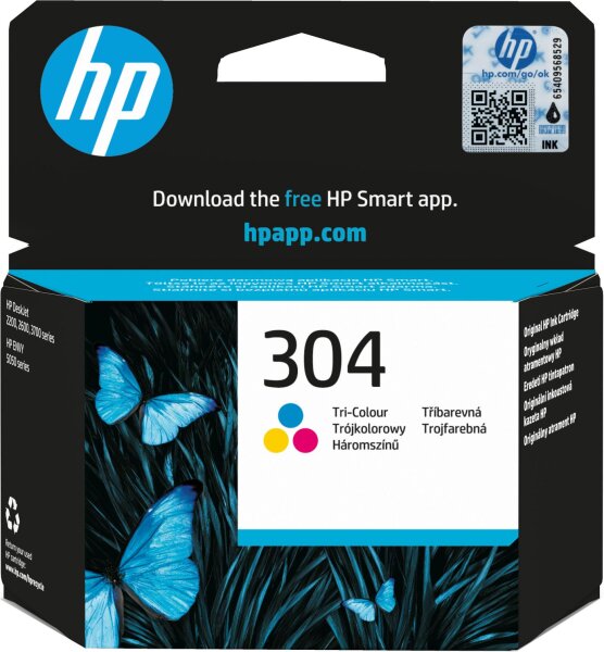 HP 304 Tri-Color Original Ink  • N9K05AE