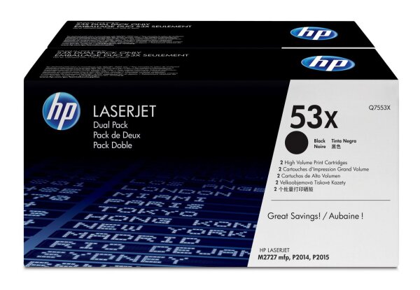 HP Toner 2 X Black • Q7553XD