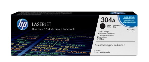 HP Toner Black Dual Pack • CC530AD