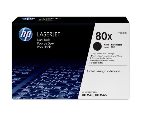 HP Toner Black 80x *2-pack* • CF280XD
